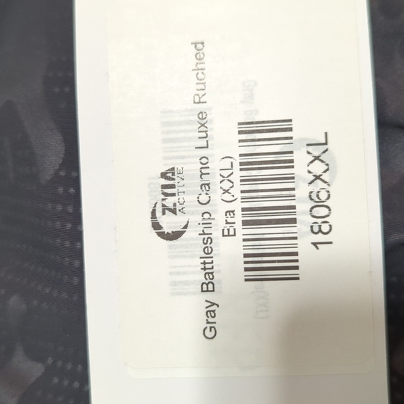 NWT Zyia Grey Battleship Camo Luxe Ruched Bra XXL - Picture 4 of 4